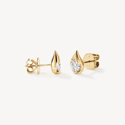 LU Droplet 鑽石耳環 , 18K 黄金, large