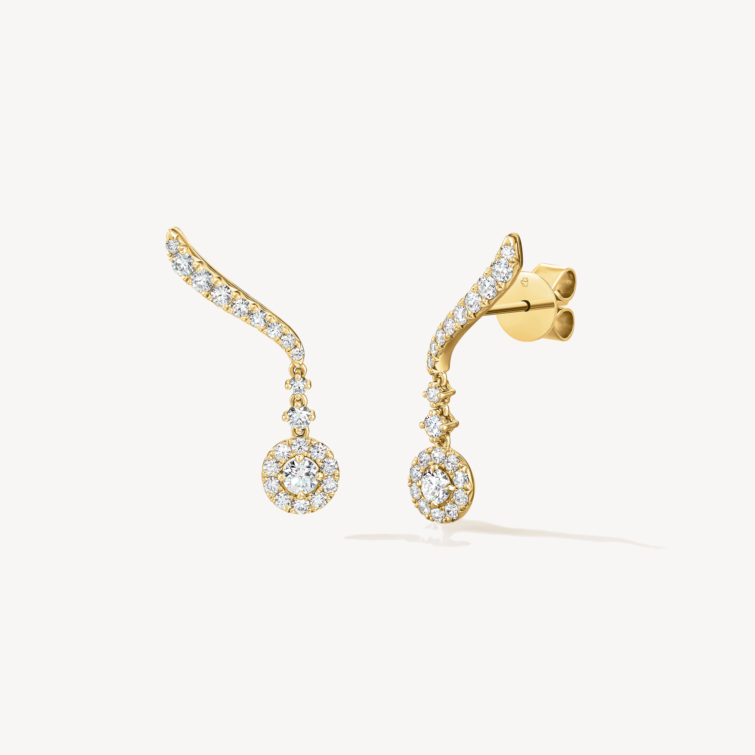 VELA Drop Earring, 18K Yellow Gold, large