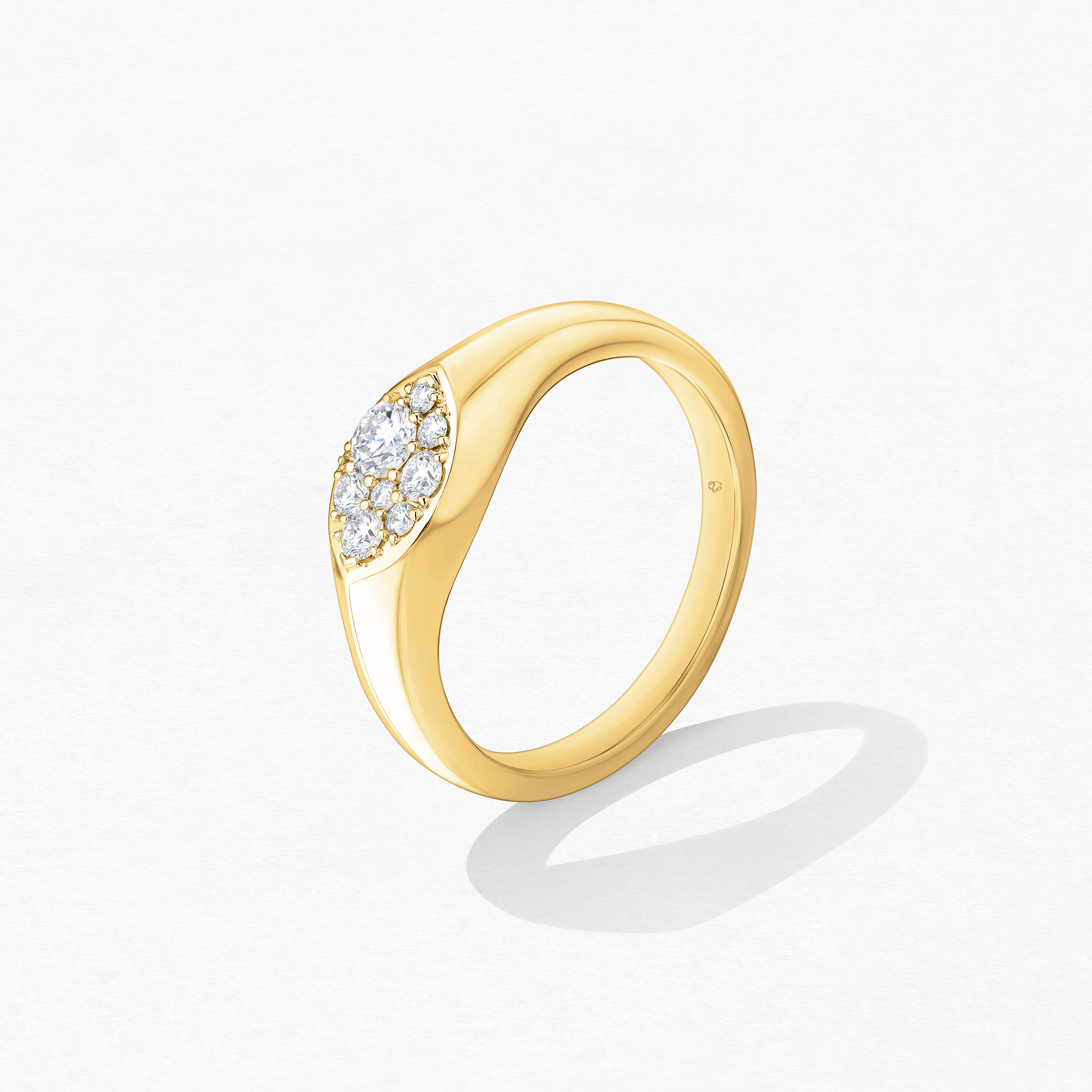Tessa Navette Signet Ring, 18K Yellow Gold, large