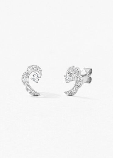 Lorelei Ribbon 鑽石耳環, 18K 白金 Lorelei Ribbon 鑽石耳環, 18K 白金, large