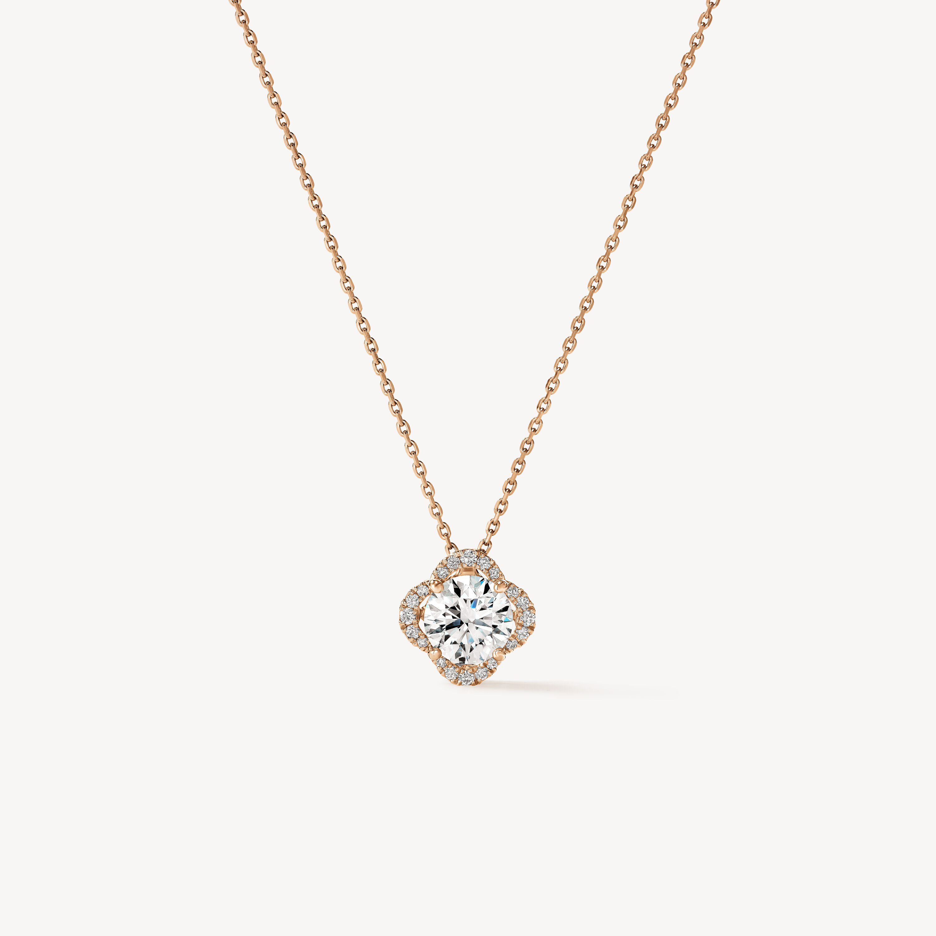 Timeless Diamond Pendant Necklace, 18K Rose Gold, large