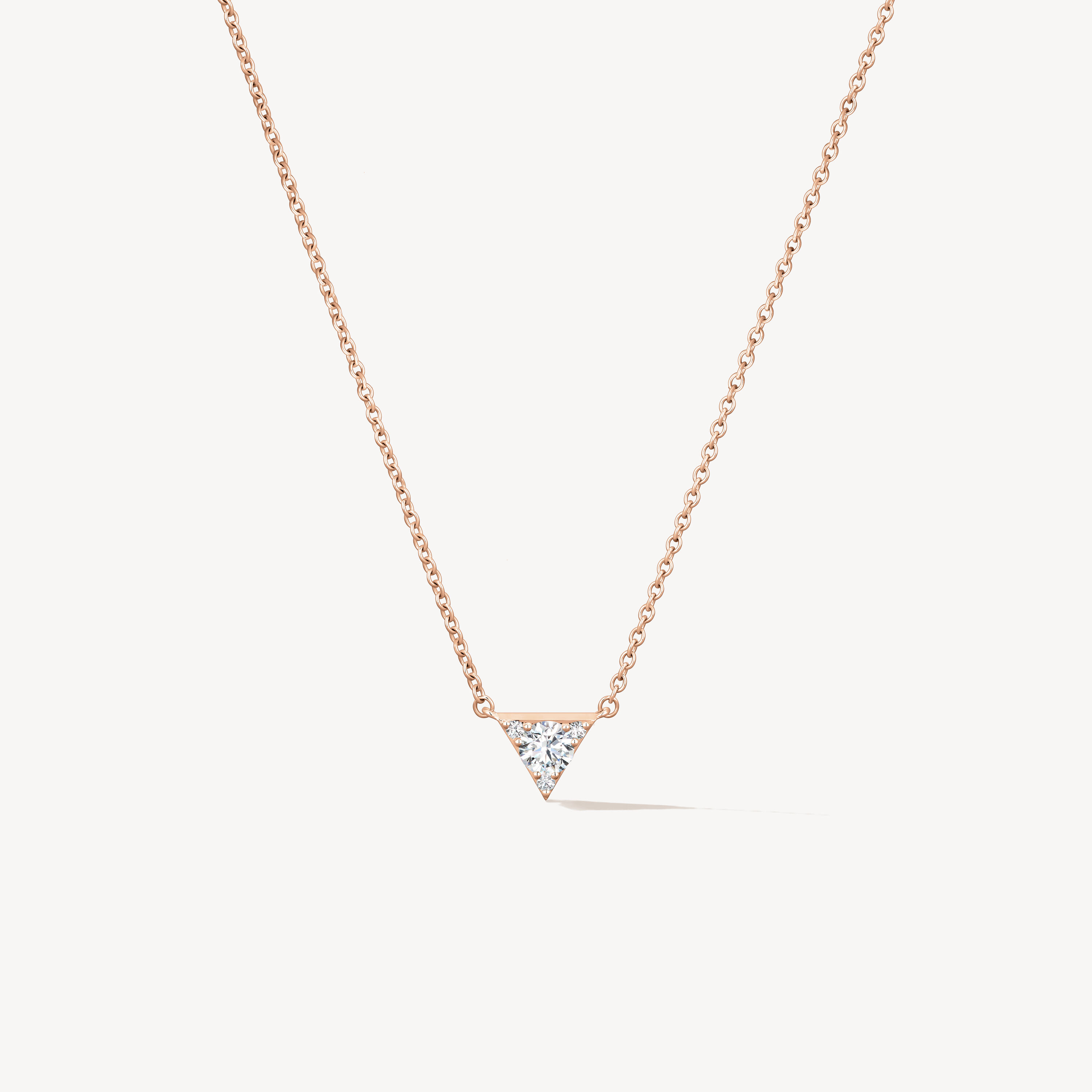 Triplicity Triangle Pendant Necklace, 18K Rose Gold, large