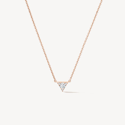 Triplicity Triangle Pendant Necklace, 18K Rose Gold, large