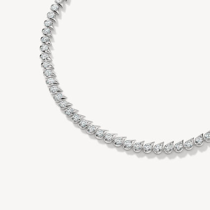 LU Droplet 鑽石項鍊, 18K 白金, large