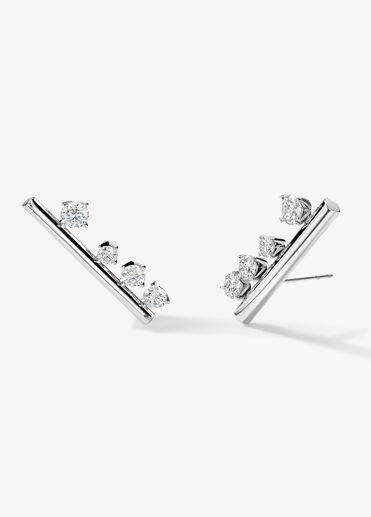 Barre Floating 鑽石耳環 (大), 18K 白金 Barre Floating 鑽石耳環 (大), 18K 白金, large