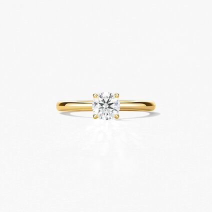Vela Solitaire Ring, 18K Yellow Gold, large
