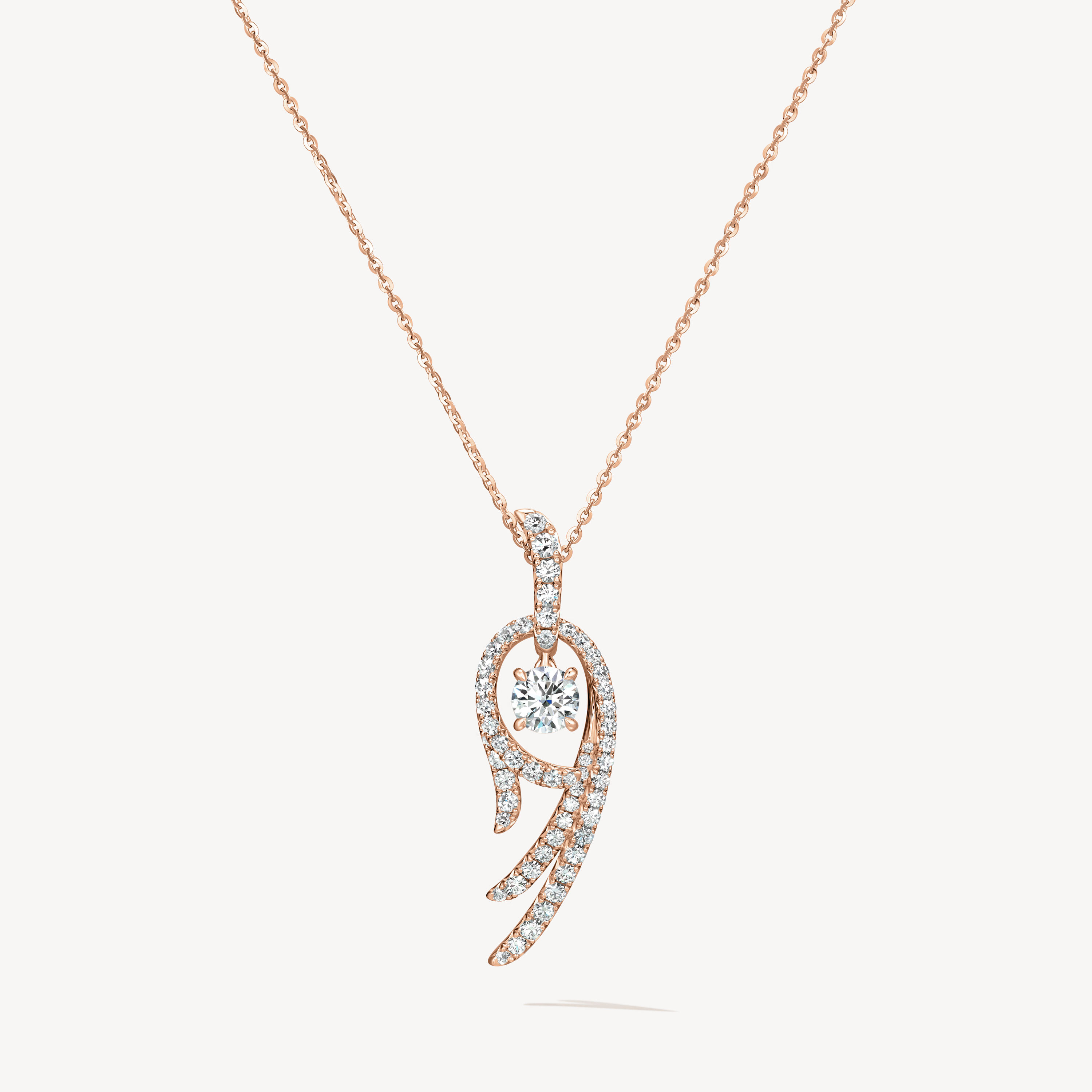 VELA Twisted Pendant Necklace, 18K Rose Gold, large