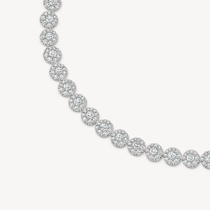Tessa 鑽石項鍊, 18K 白金, large