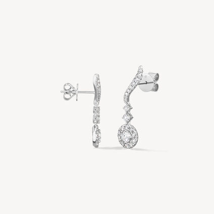 VELA Drop Earring, 18K White Gold, large