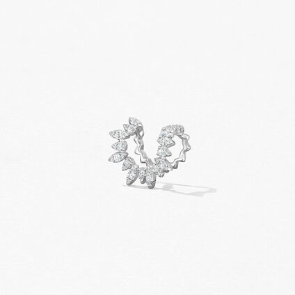 Aerial Sunburst 鑽石耳環, 18K 白金, large