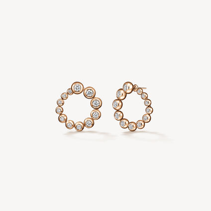 Dream  Circle Convertible Earrings, 18K Rose Gold, large
