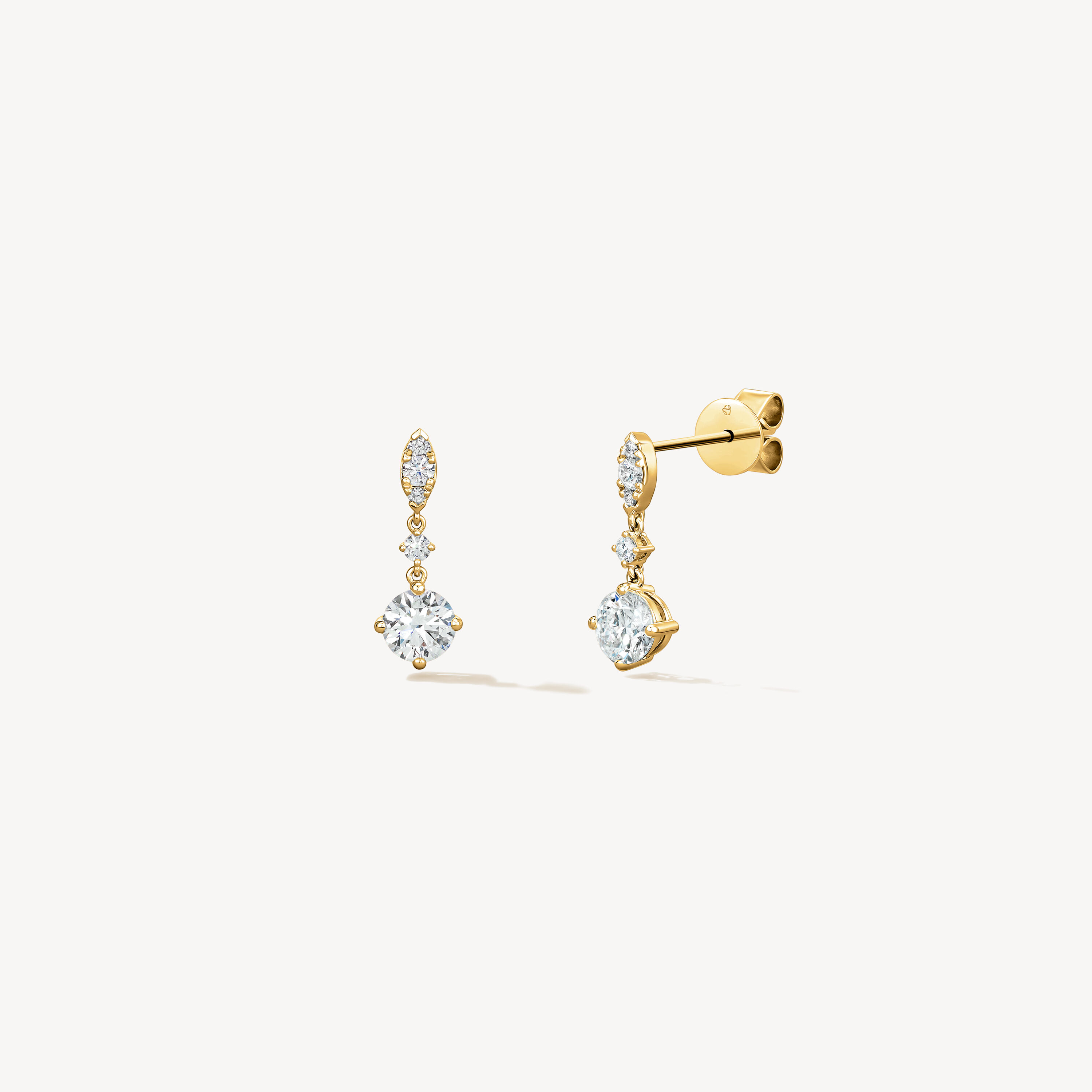 Aerial Petite Drop Earrings, 18K Yellow Gold, large