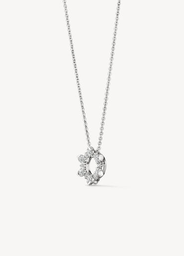 Aerial Open Sunburst 鑽石項鍊, 18K 白金 Aerial Open Sunburst 鑽石項鍊, 18K 白金, large