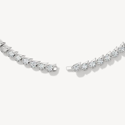 LU Droplet 鑽石項鍊, 18K 白金, large