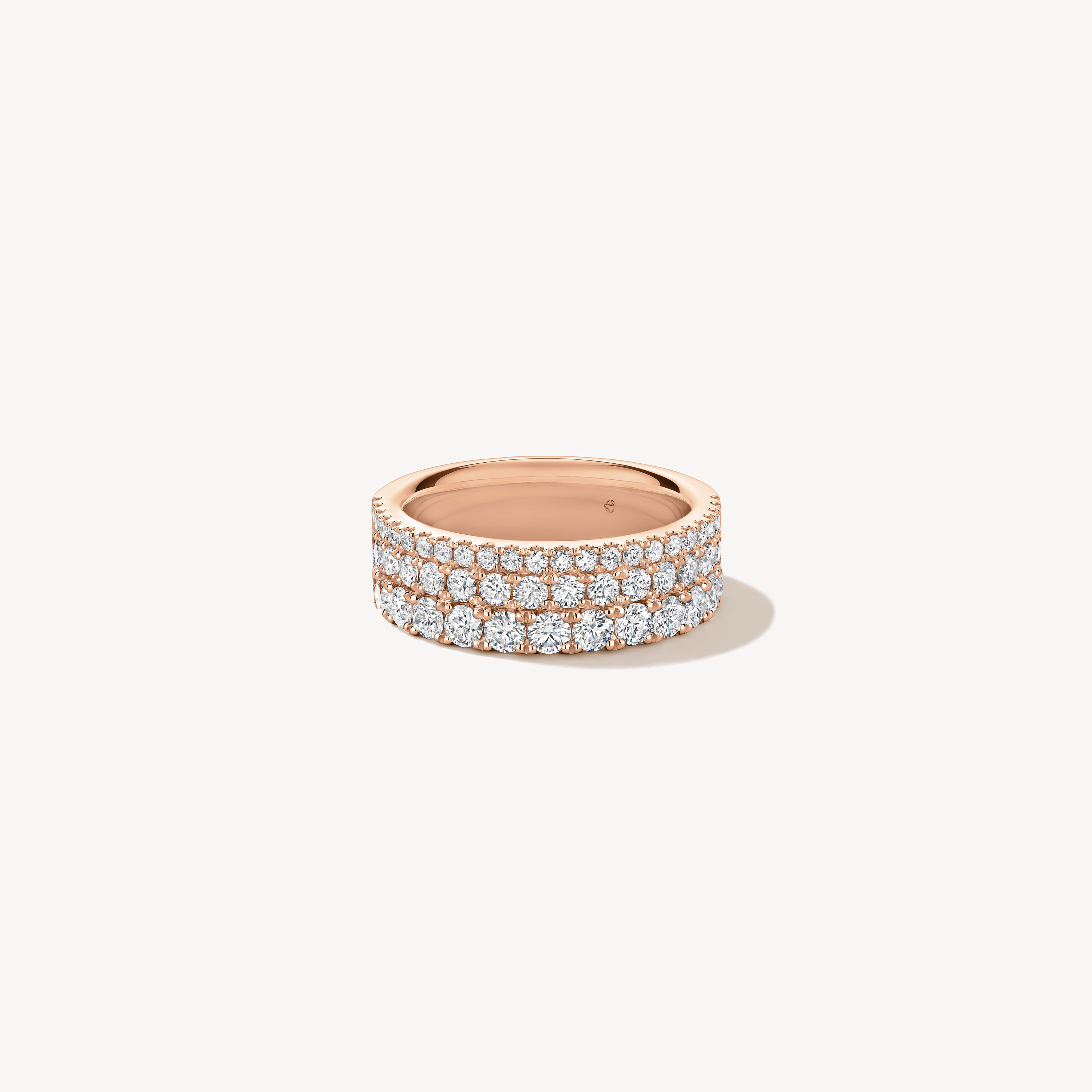 Grace Triple Row Ring, 18K Rose Gold, large