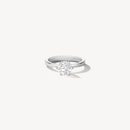 HOF Signature 6 Prong Solitaire Engagement Ring, Platinum, large