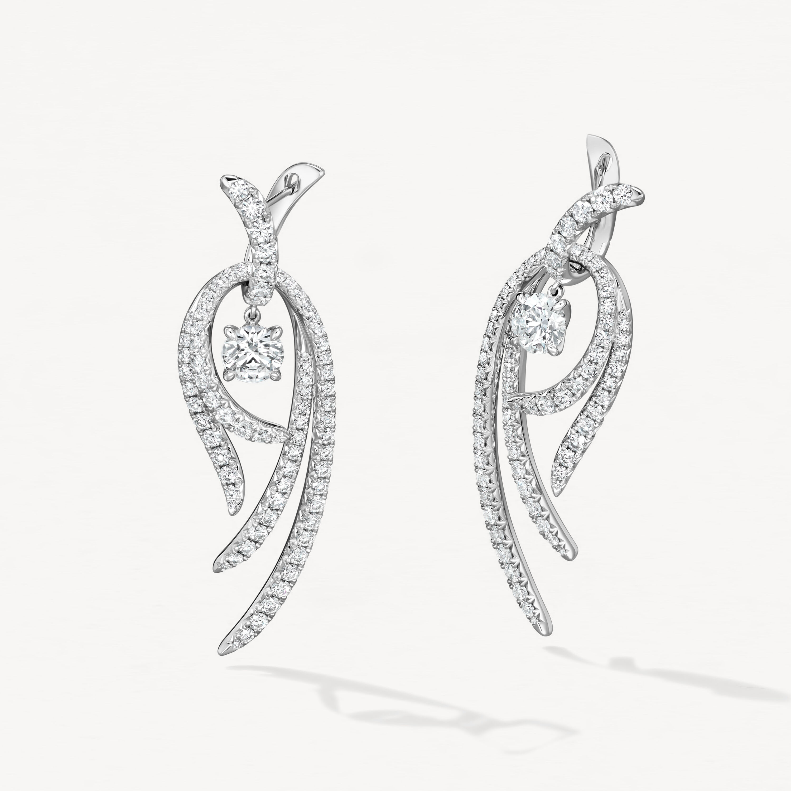 VELA Twisted Drop Earrings, Large
, 18K White Gold, large