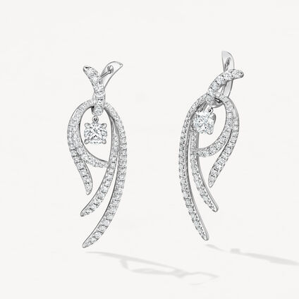 VELA Twisted Drop Earrings, Large
, 18K White Gold, large