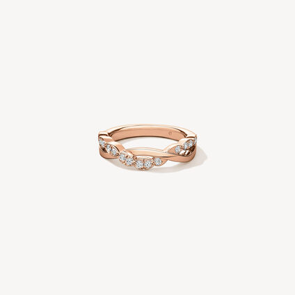 Lorelei Floral Twist Band, 18K Rose Gold, large