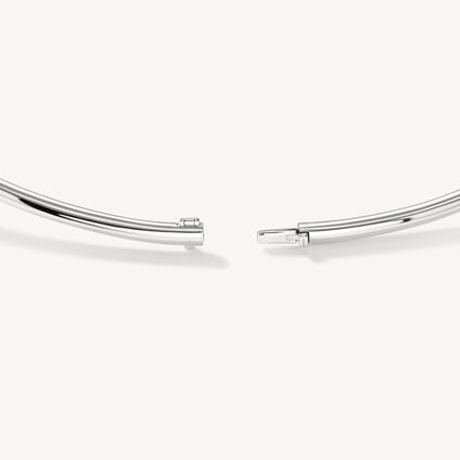 Barre Floating 鑽石鎖骨鍊, 18K 白金, large