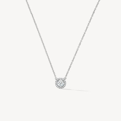 Joy 鑽石項鍊, 18K 白金, large