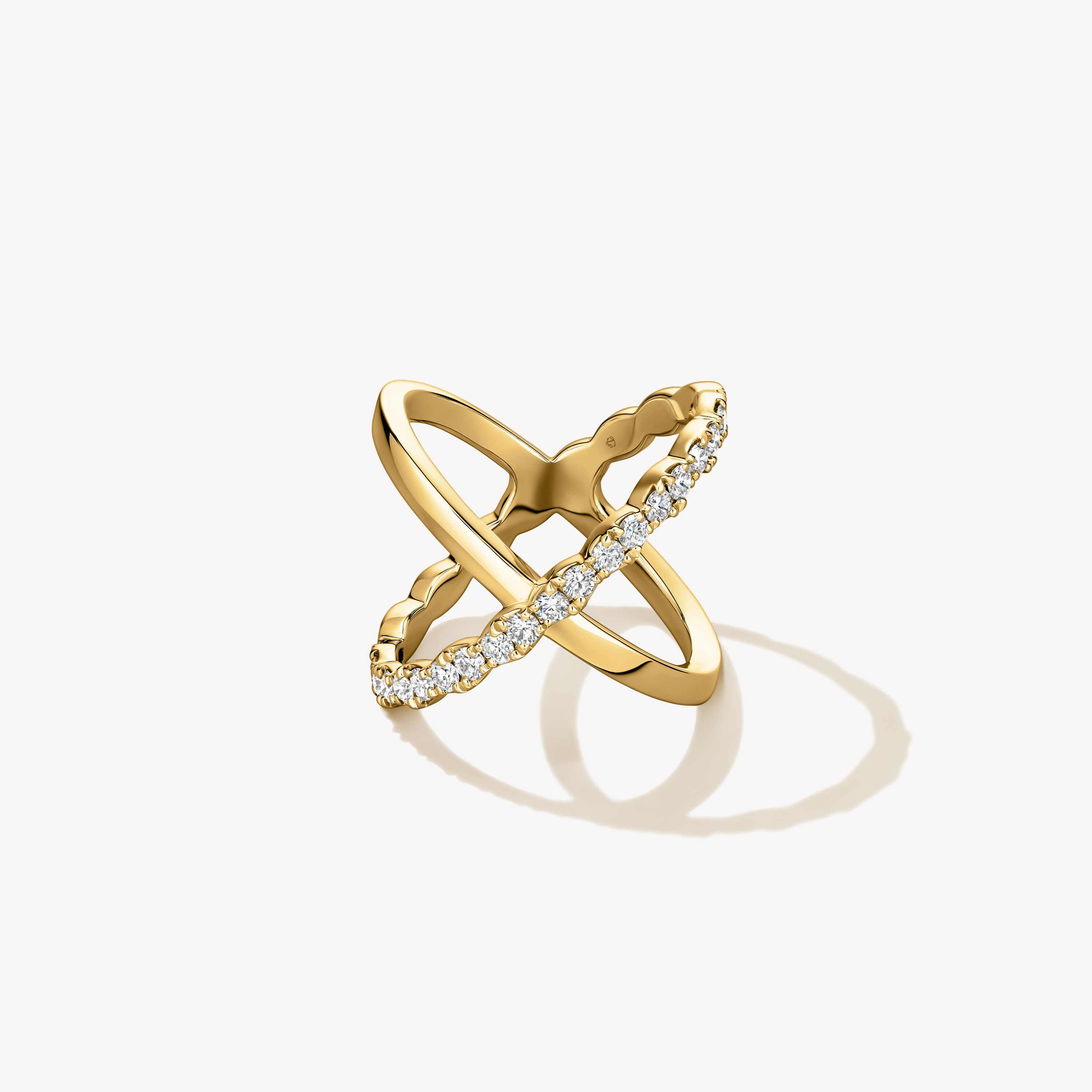 Lorelei Criss Cross Ring, 18K Yellow Gold, large
