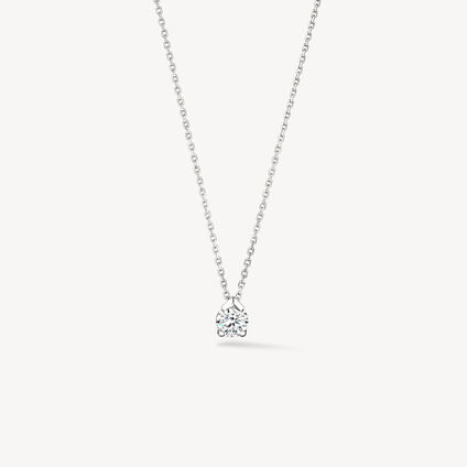 Aerial Single Diamond Pendant Necklace, 18K White Gold, large