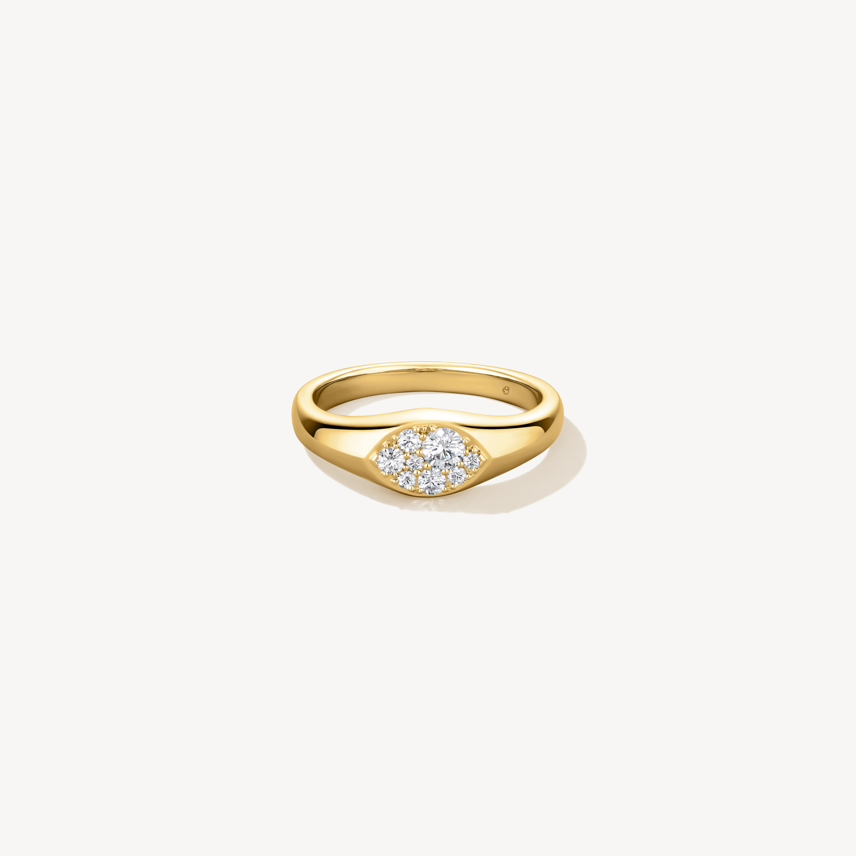 Tessa Navette Signet Ring, 18K Yellow Gold, large