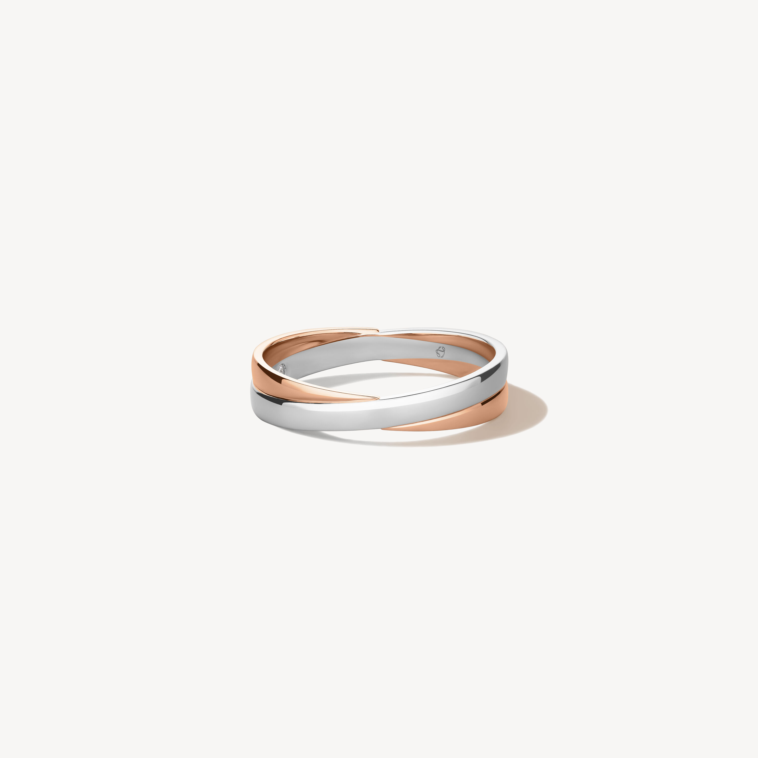Embrace Wedding Band, Platinum and 18K Rose Gold, large