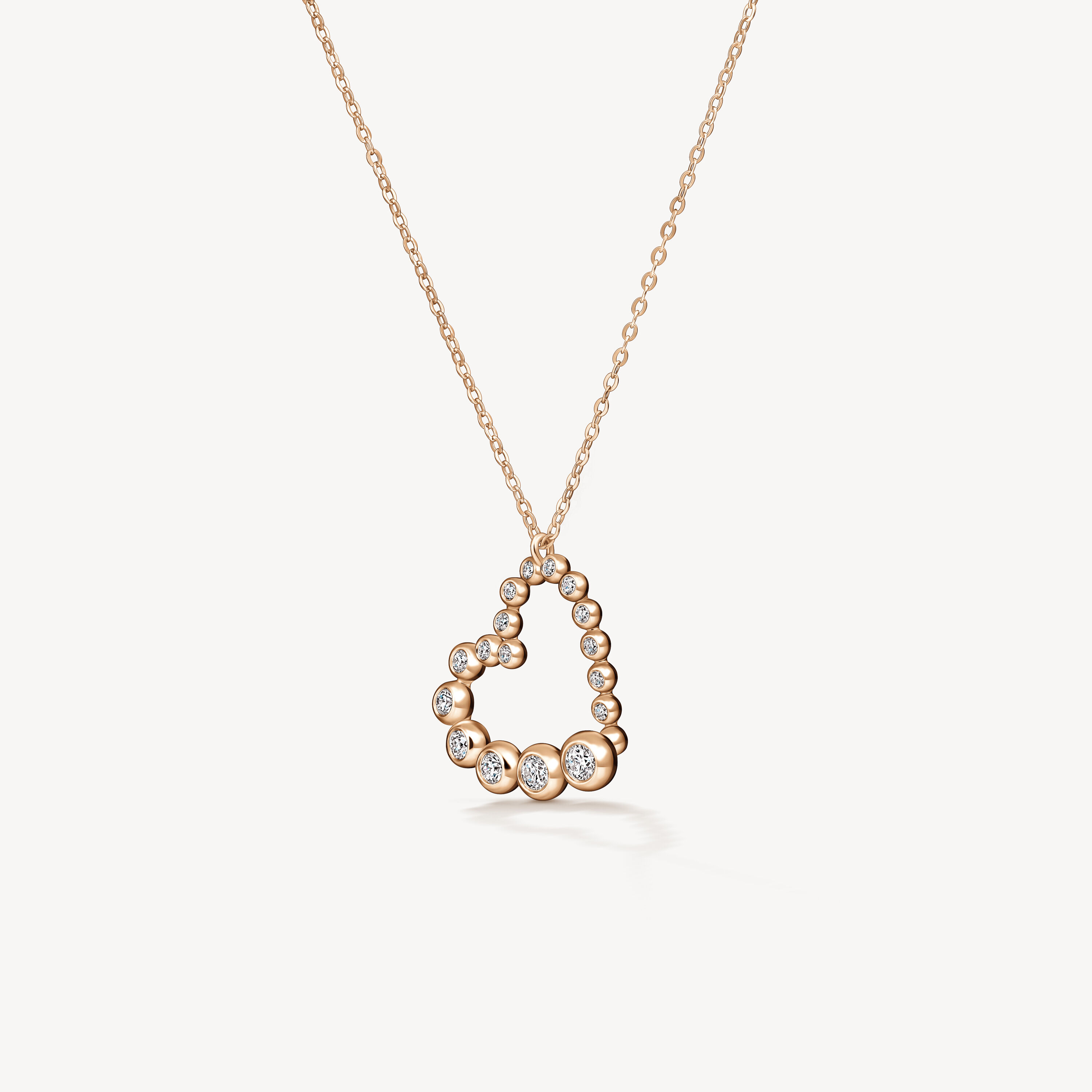 DREAM Heart 鑽石項鍊（小）, 18K 玫瑰金, large