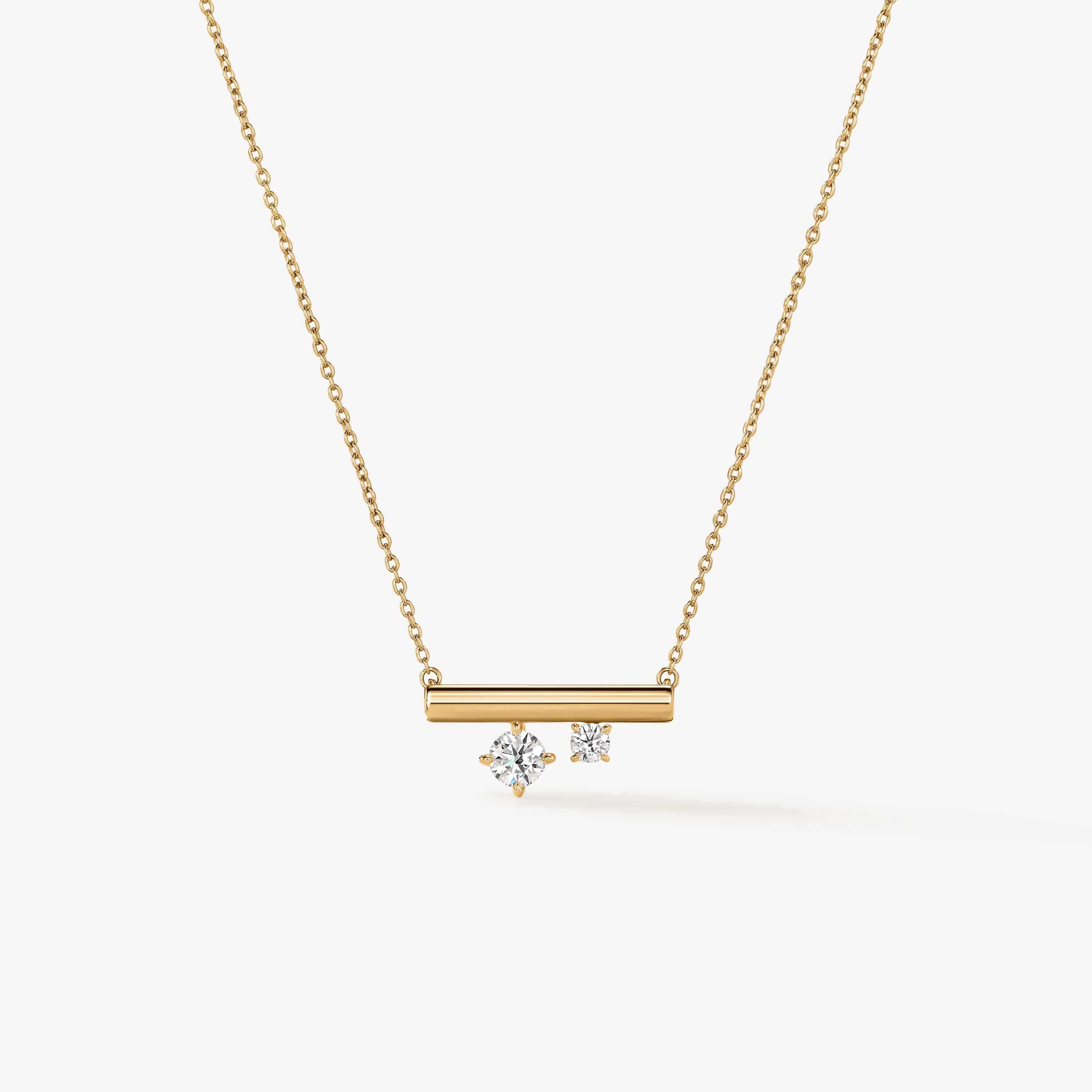 BARRE Mini Floating Diamond Pendant Necklace, 18K Yellow Gold, large