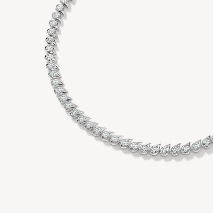 LU Droplet Uniform Necklace, 18K White Gold, large