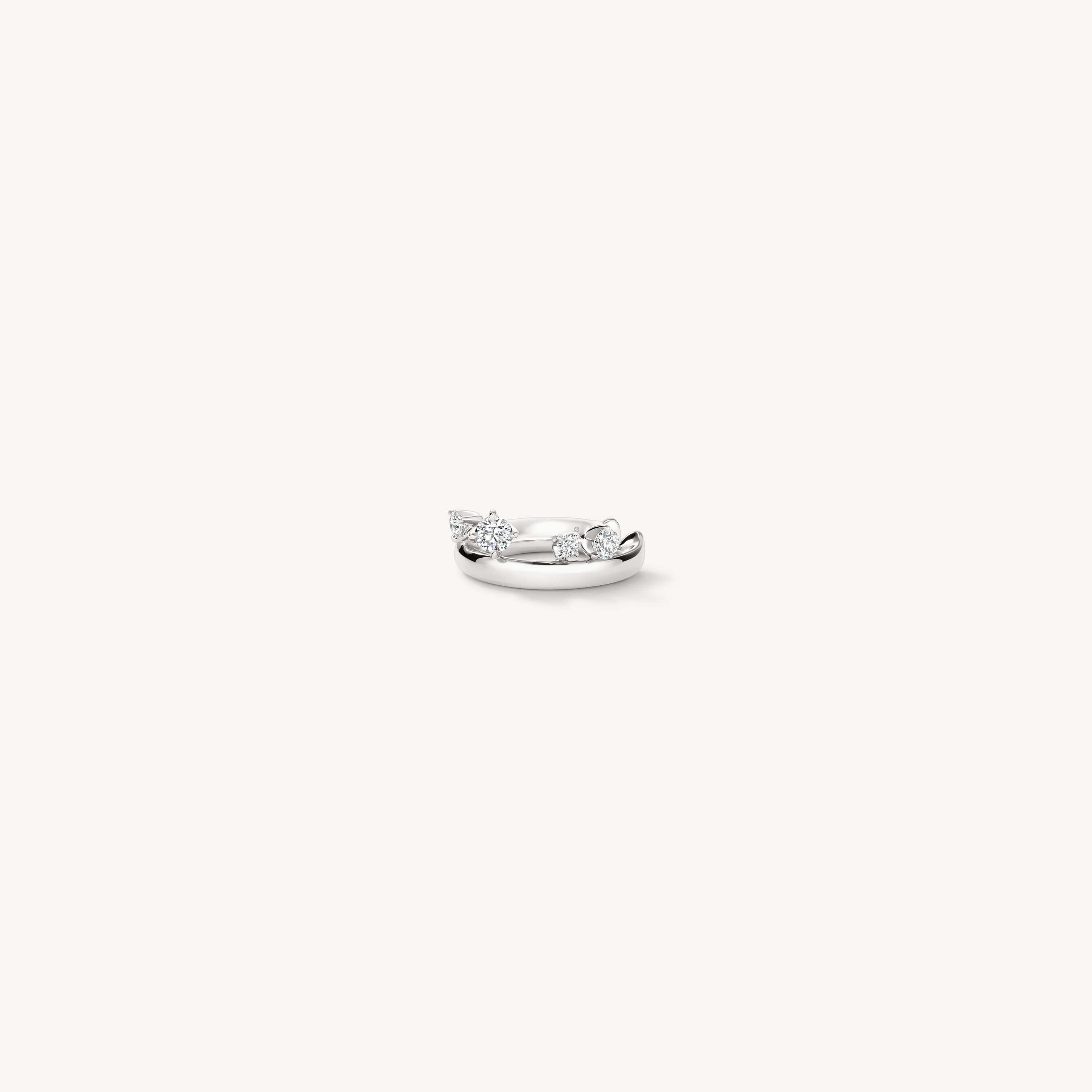 BARRE Floating Diamond Ear Cuff , 18K White Gold, large