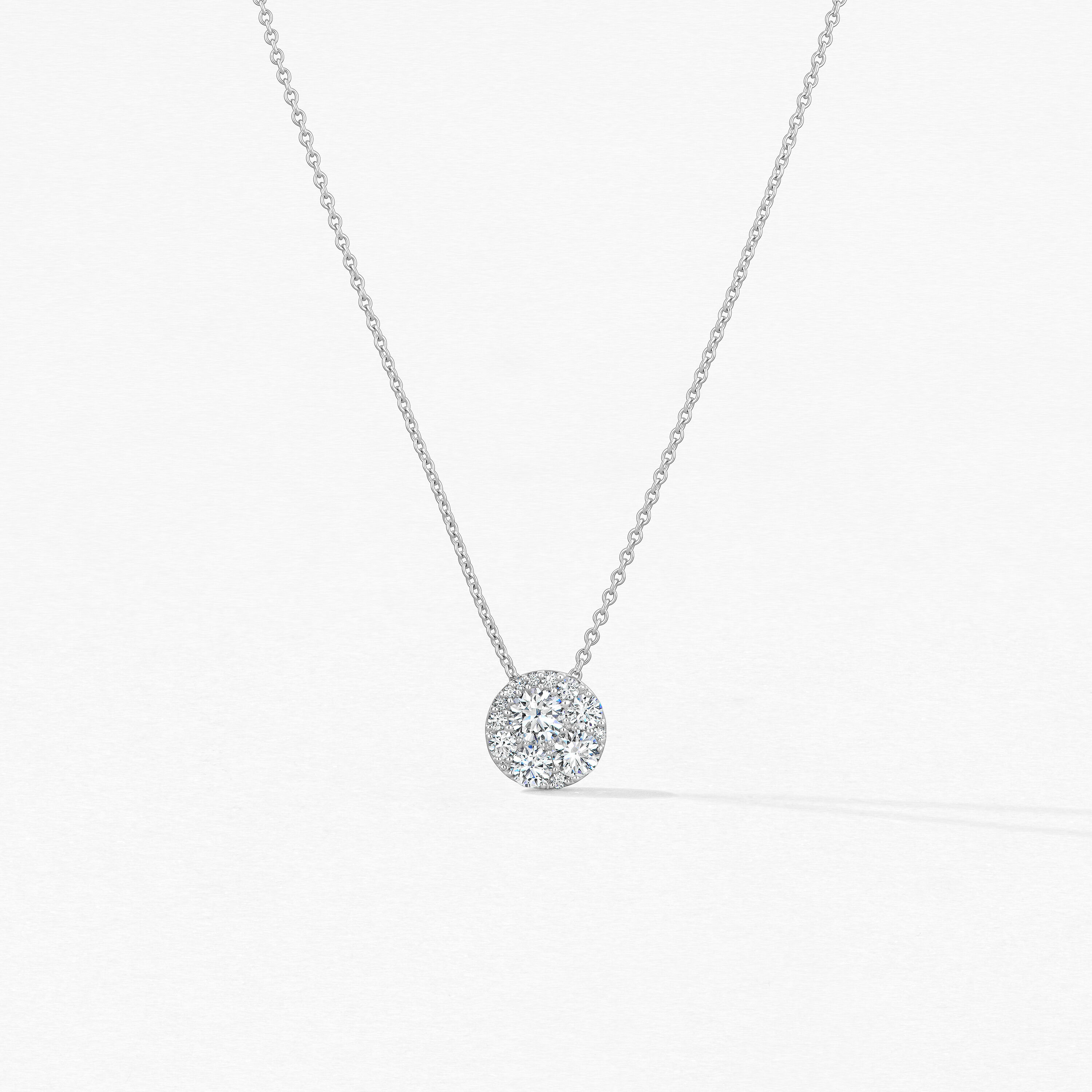 Tessa Circle 鑽石項鍊, 18K 白金, large