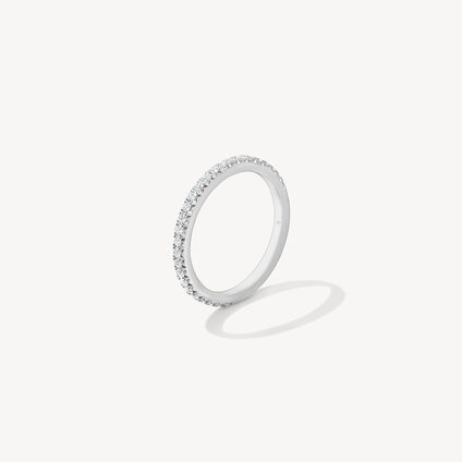 VELA French Cut Pav&eacute; Band
, 18K White Gold, large