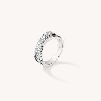 Intermingle Single Right Hand Ring, 18K White Gold, large