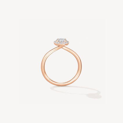 VELA Halo Ring, 18K Rose Gold, large