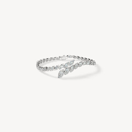 Bypass Bracelet, 18K White Gold, large
