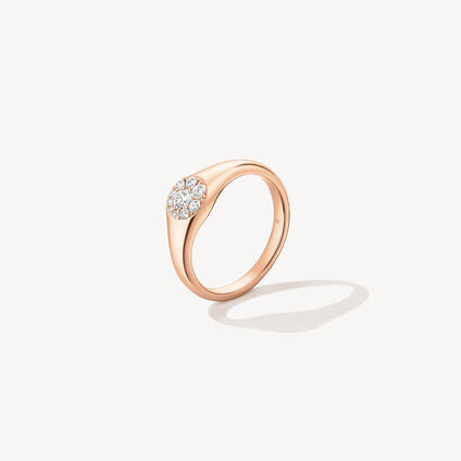 Tessa Circle Signet Ring, 18K Rose Gold, large