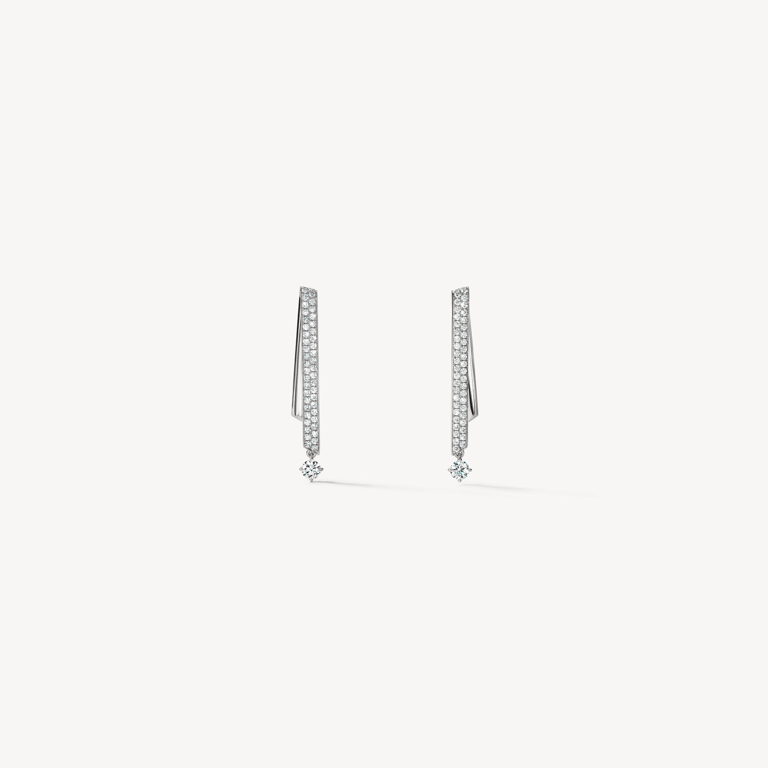 INSIDE/OUT Diamond Stiletto Flip Petite Earrings, 18K White Gold, large
