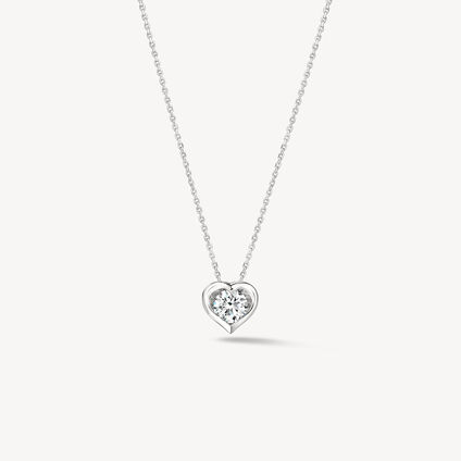 WHIMSICAL HEART 鑽石項鍊, 18K 白金 WHIMSICAL HEART 鑽石項鍊, 18K 白金, large