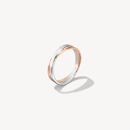 Embrace Wedding Band, Platinum and 18K Rose Gold, large