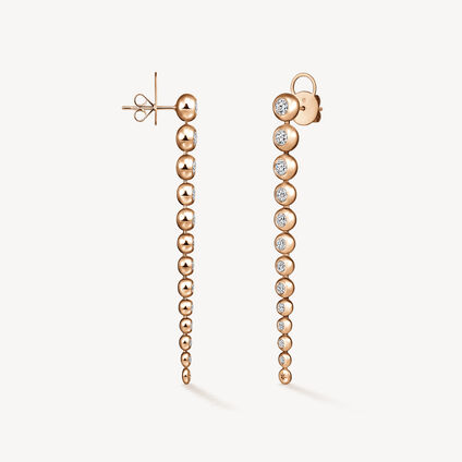 Dream  Circle Convertible Earrings, 18K Rose Gold, large
