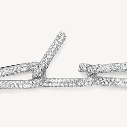 INSIDE/OUT Pav&eacute; Link Bracelet, 18K White Gold, large