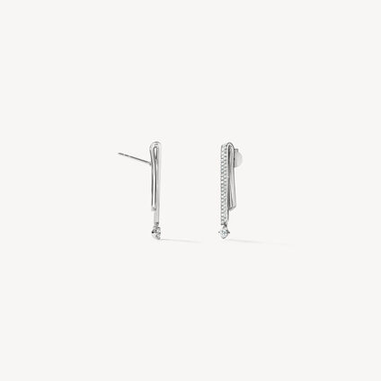 INSIDE/OUT Diamond Stiletto Flip Petite Earrings, 18K White Gold, large