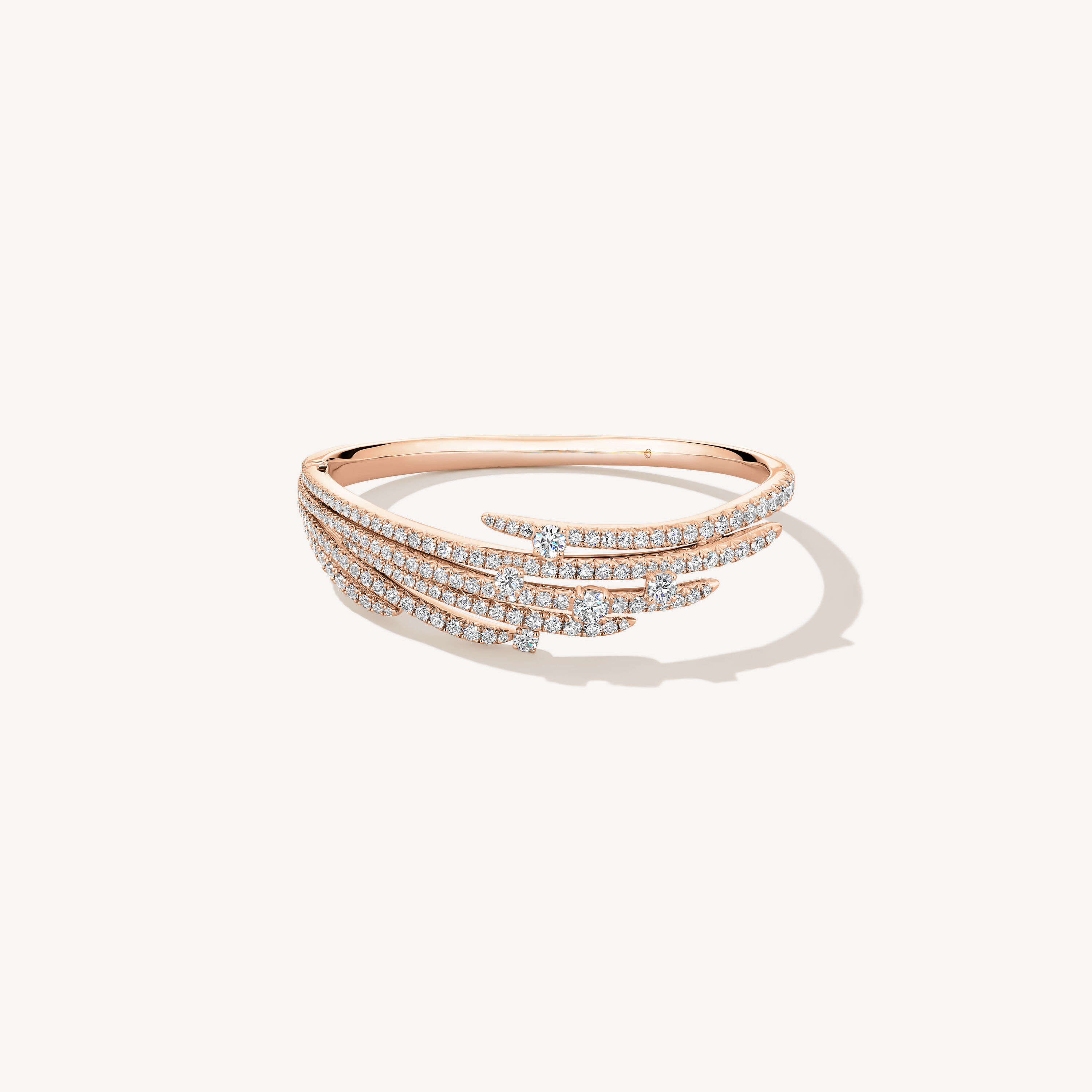 VELA French Cut Pav&eacute; Bangle
, 18K Rose Gold, large