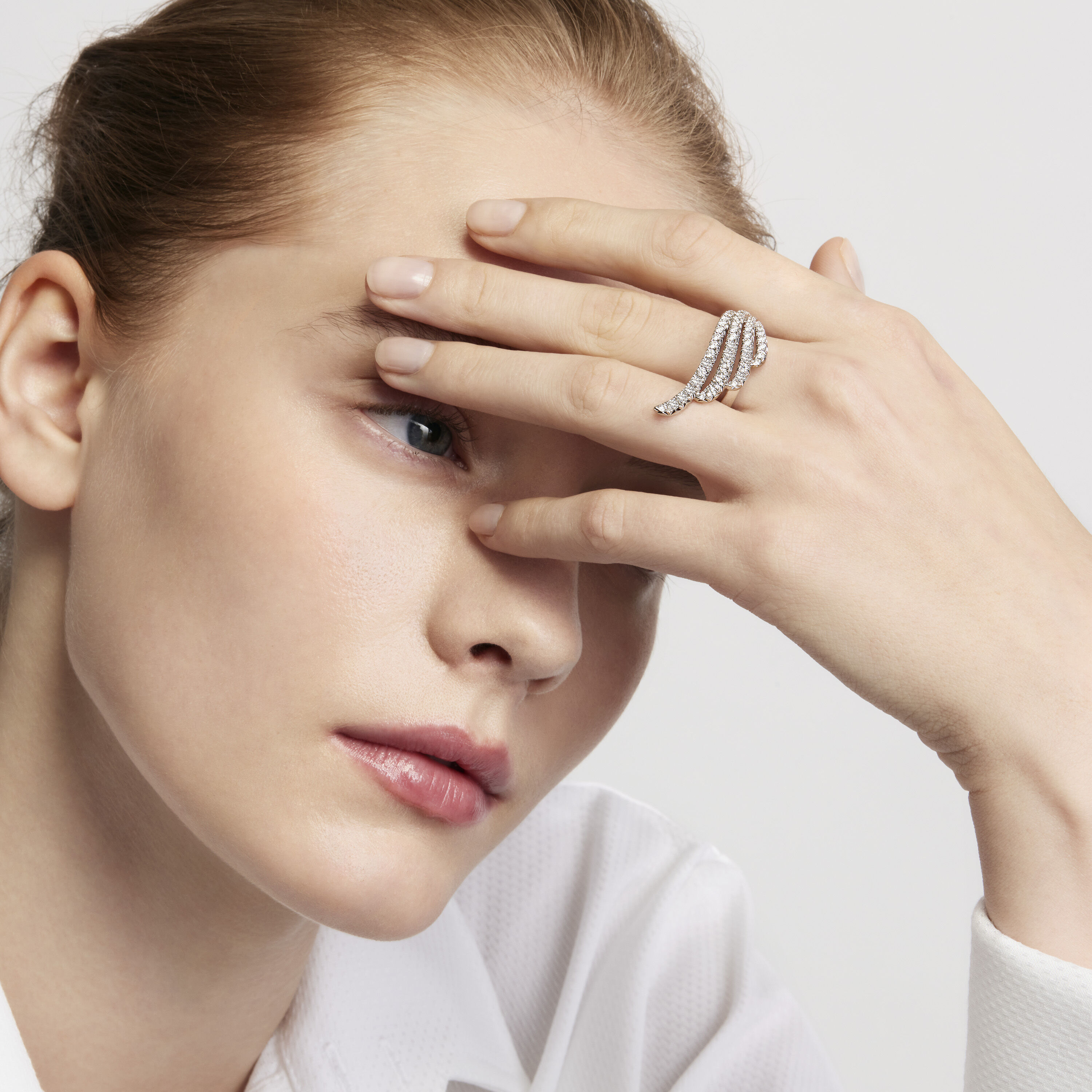 VELA 法式鑲嵌鑽石套戒, 18K 玫瑰金, large