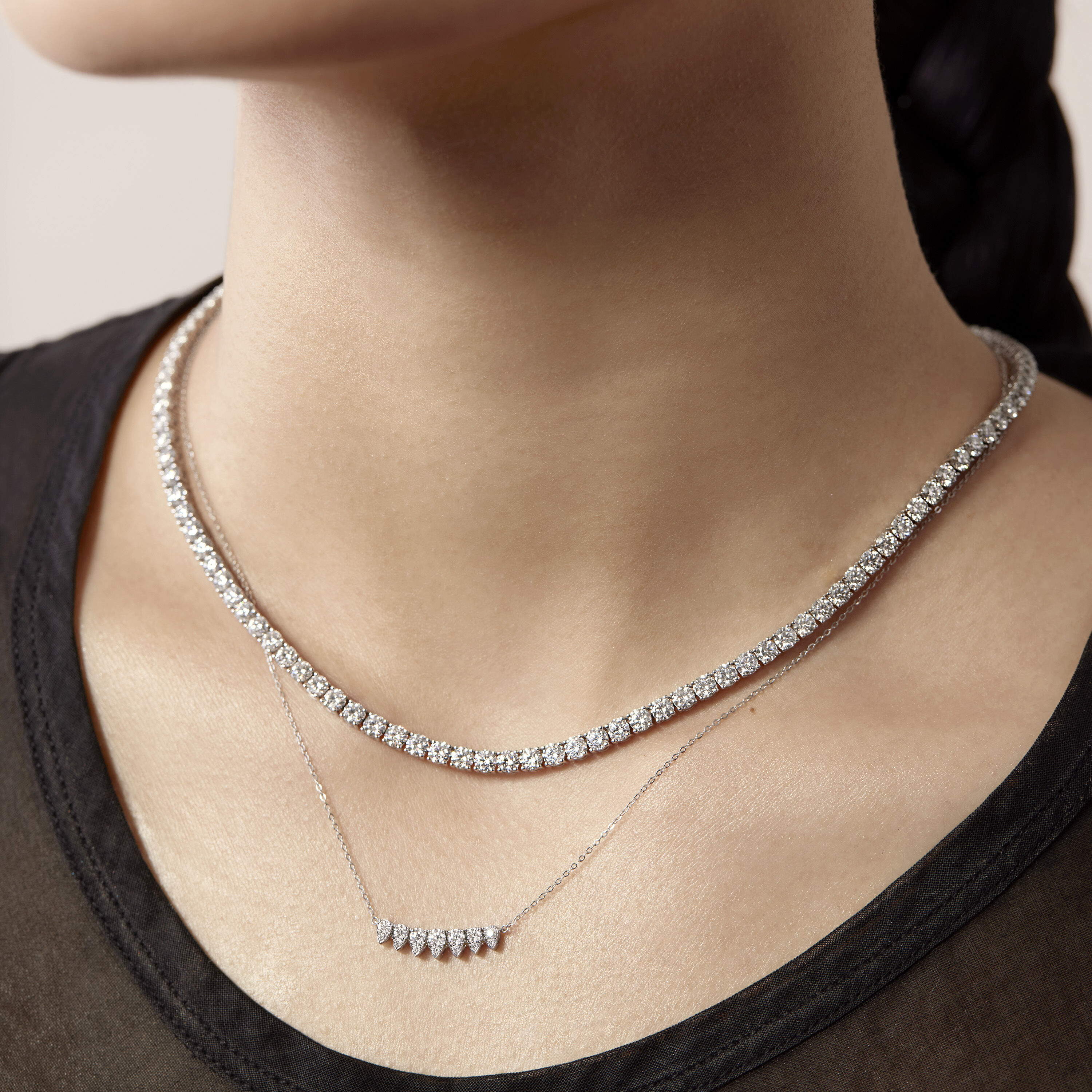 Aerial Lunar Eclipse 鑽石項鏈（小）, 18K 玫瑰金, large