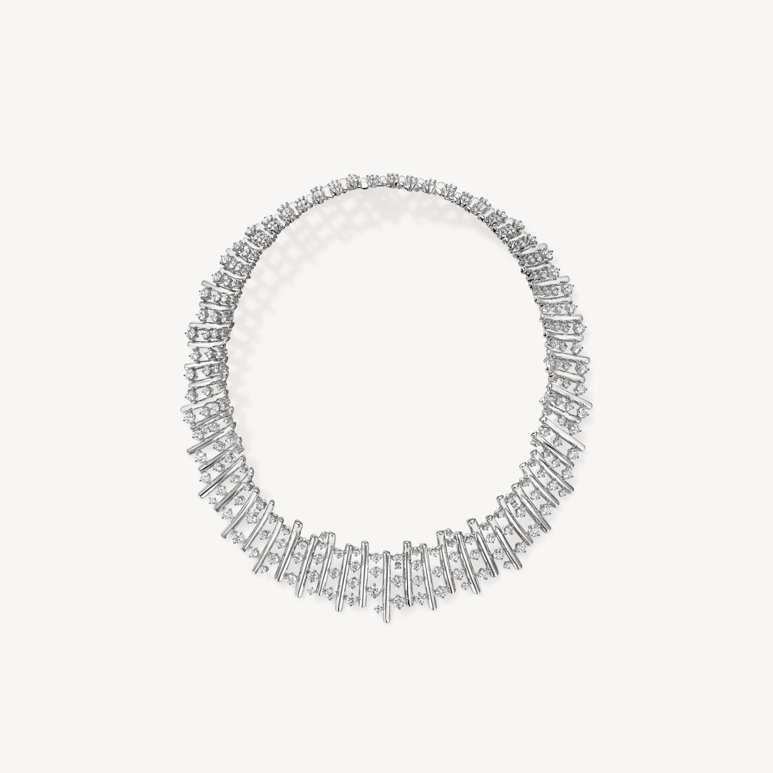 BARRE Multi-Row Choker, 18K White Gold, large