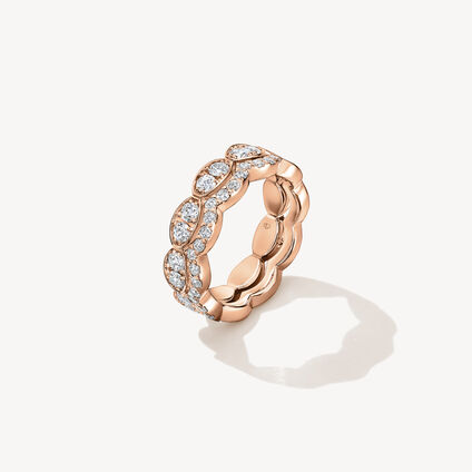 Lorelei 2-Roll Diamond Ring, 18K Rose Gold, large
